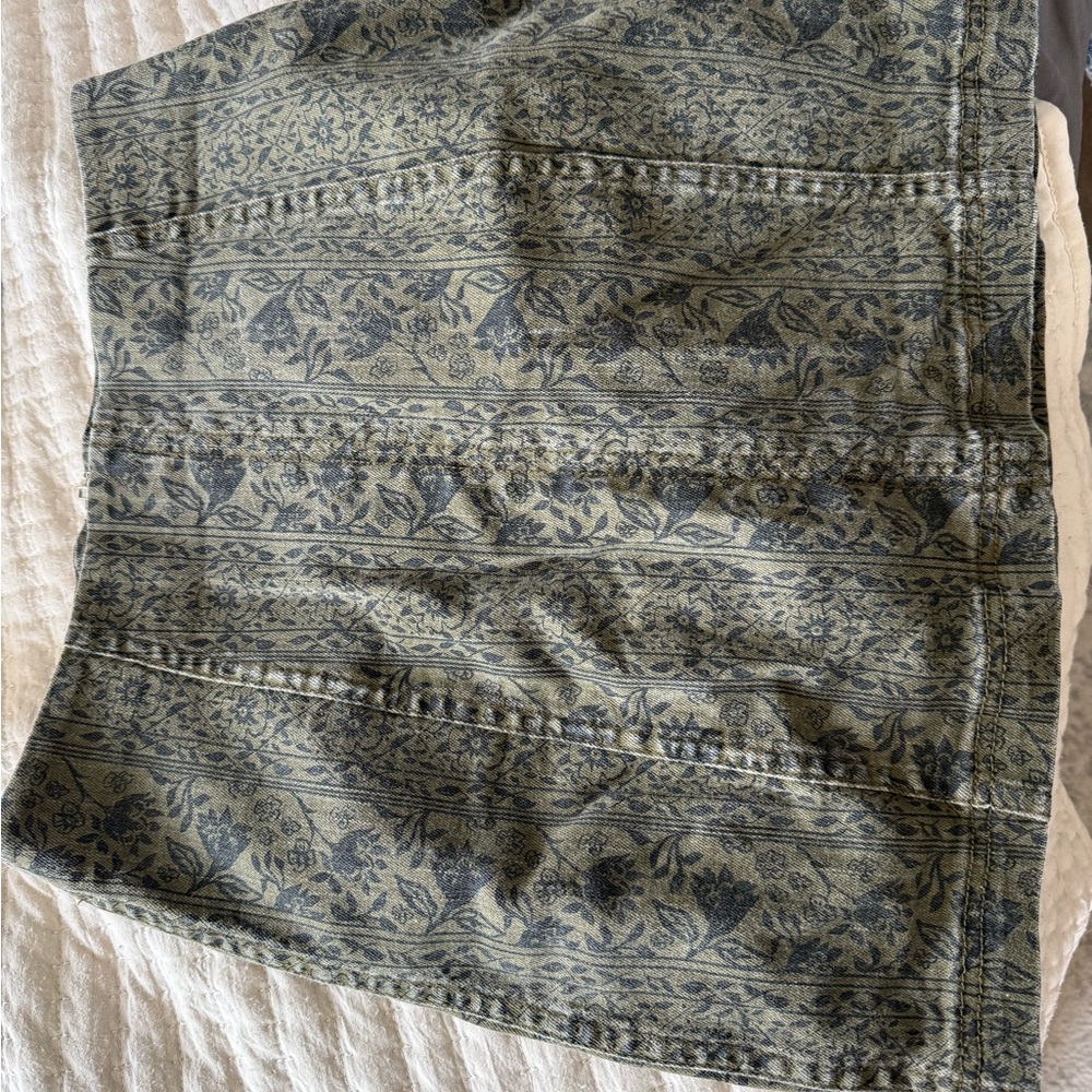 Free People Dusty Army Patterned Skirt